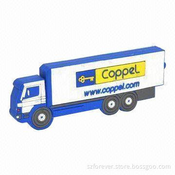 Truck-shaped USB Disk with 128MB to 32GB Memory Capacity, Password Protection